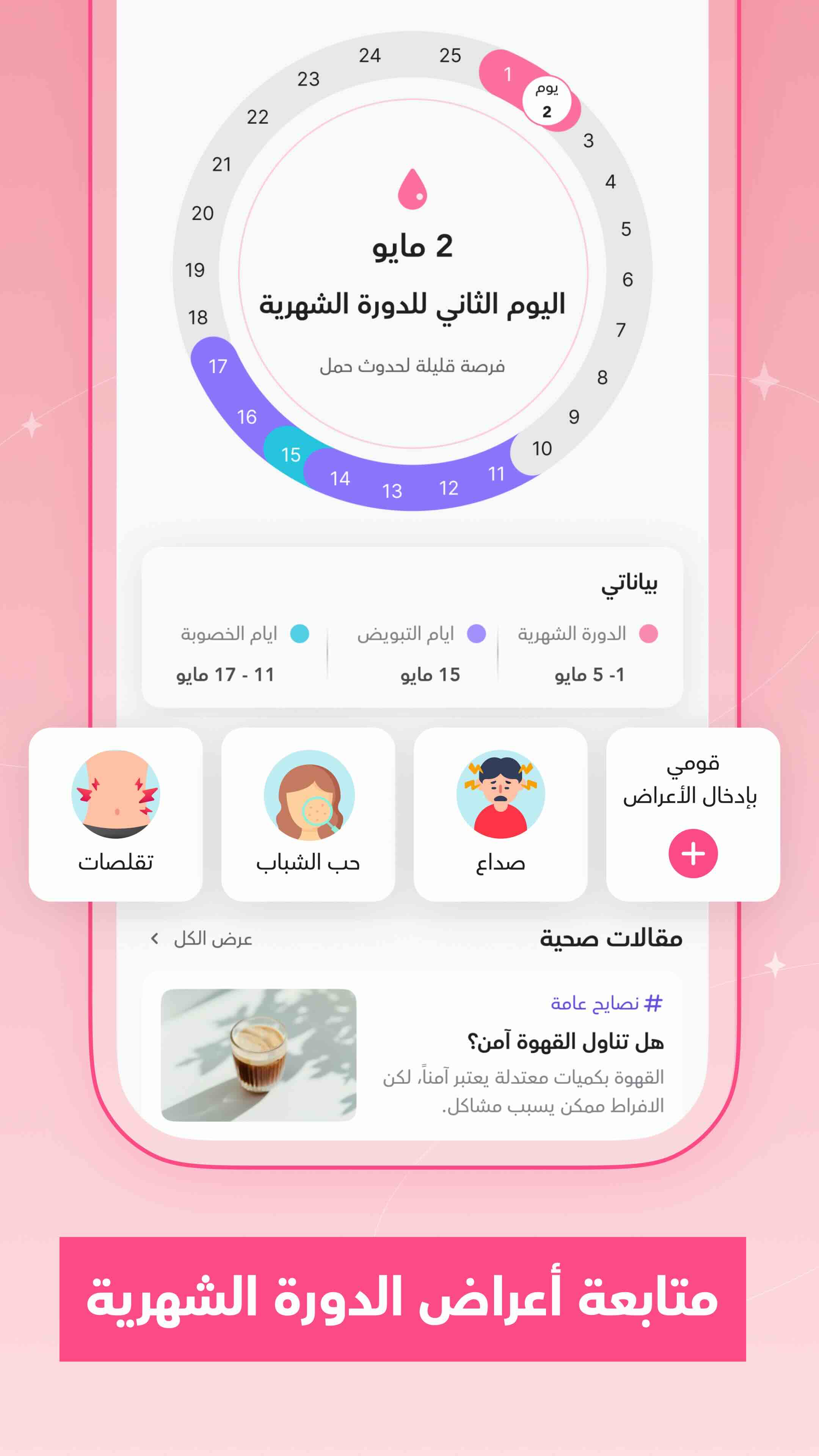 حاسبة الدورة الشهرية